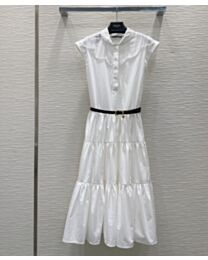 Prada Women's Lace Long Vest Dress White