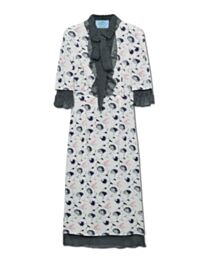 Prada Women's Printed Georgette Ruffled Dress