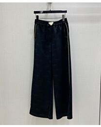 Prada Women's Letter Print Drape Wide Leg Pants Black
