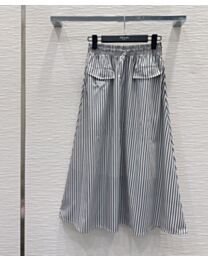 Prada Women's Striped Maxi Dress Blue