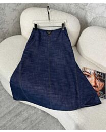 Prada Women's Denim Skirt Dark Blue