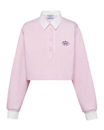Prada Women's Jersey Polo Shirt Pink