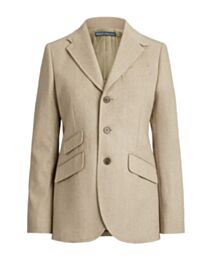 Ralph Lauren Women's Single-Breasted Wool Hacking Blazer Apricot