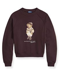 Ralph Lauren Women's Global Polo Bear Fleece Crewneck Coffee