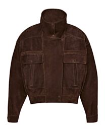 Saint Laurent Women's Suede Jacket Coffee