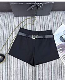 Saint Laurent Women's Shorts With Belt Black