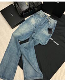 Saint Laurent Women's Straight Jeans Blue