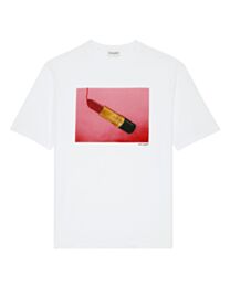 Saint Laurent Women's Jason Mason Artistic Print Crew Neck T-Shirt White