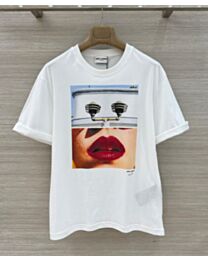 Saint Laurent Women's X Juergen Teller Cotton Short-Sleeve T-Shirt White