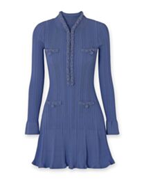 Self-Portrait Women's Dress With Shimmering Beads Blue