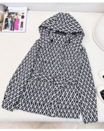 Valentino Jacquard Hooded Jacket Black