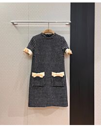 Valentino Boucle Short Dress Black