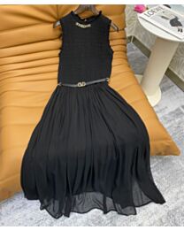 Valentino Women's Metal Button Embellished Vest Dress Black