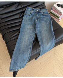 Valentino Women's Washed High-Waisted Straight-Leg Jeans Blue