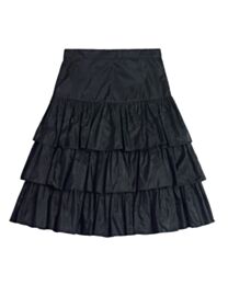 Valentino Women's Garavani Ruffled Taffeta Skirt Black