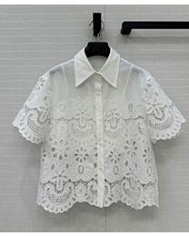 Valentino Women's Hollow Lace Top White