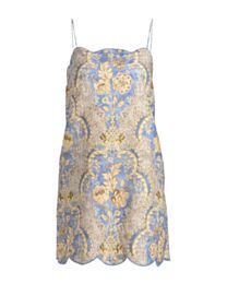Zimmermann Women's Daylight Linen Scalloped Minidress Blue