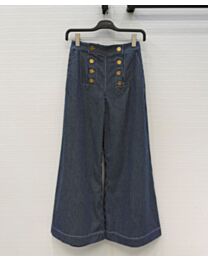 Zimmermann Women's Patience Striped Denim Jean Stripe Dark Blue