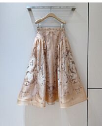 Zimmermann Women's Rebellion Beaded Midi Skirt Pink