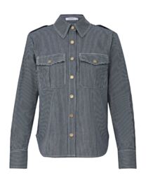 Zimmermann Women's Striped Pocket Denim Top Dark Blue