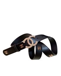 Chanel Cowhide Belt Black