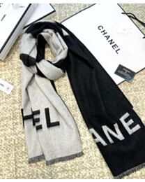 Chanel Color-block cashmere shawl