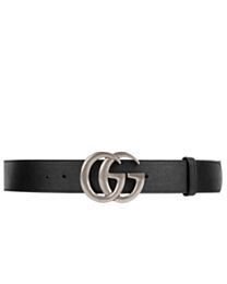 Gucci  Leather belt with double G buckle Black