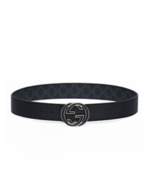 Gucci Reversible Belt With Interlocking G Buckle Black