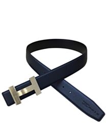 Hermes Men's H belt buckle & leather strap Black