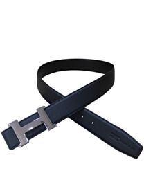 Hermes Men's H belt buckle & leather strap Black