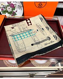 Hermes Cashmere Printed Scarf