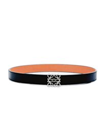 Loewe Reversible Anagram Belt In Smooth Calfskin Black