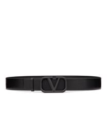 Valentino Vlogo Signature Calfskin Belt 40mm Black