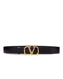 Valentino Vlogo Signature Calfskin Belt Black