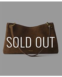 Prada Etude Large Suede Shoulder Bag 1BC259 Coffee