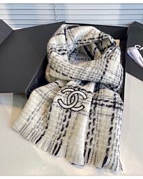 Not for sale: Chanel Plaid Cashmere Scarf Cream