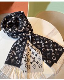 Not for sale: Louis Vuitton Cashmere Printed Scarf Black