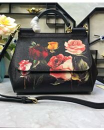 Not for sale: Dolce & Gabbana Rose Print Small Miss Sicily Black
