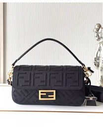 Not for sale: Fendi Baguette Cappuccino-coloured Leather Bag With FF Interlacing Black