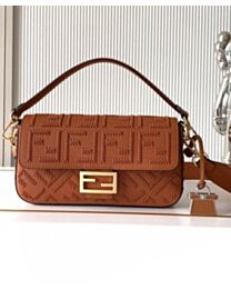 Not for sale: Fendi Baguette Cappuccino-coloured Leather Bag With FF Interlacing Brown