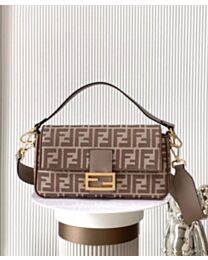Not for sale: Fendi Baguette Denim-effect FF Jacquard Bag Khaki