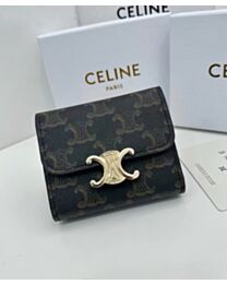 Not for sale: Celine Compact Wallet With Coin Triomphe In Triomphe Canvas Coffee