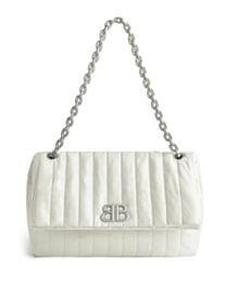 Balenciaga Monaco Medium Chain Bag Quilted Cream