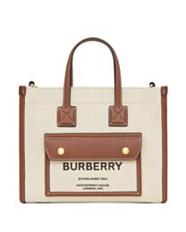 Burberry Two-tone Canvas And Leather Mini Freya Tote