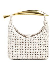 Bottega Veneta Sardine Top Handle Bag Cream