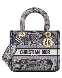 Christian Dior Medium Lady D-Lite Bag Dark Blue