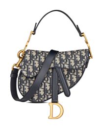 Christian Dior Mini Saddle Bag With Strap Dark Blue