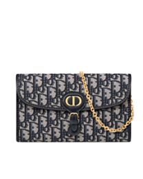 Christian Dior Bobby East-West Pouch With Chain Dark Blue