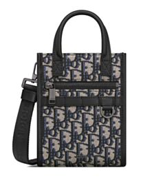Christian Dior Safari North-South Mini Tote Bag Dark Blue