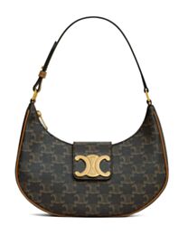 Celine Ava Triomphe Medium Bag With Logo Print 114492 Coffee